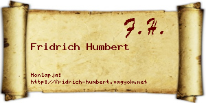 Fridrich Humbert névjegykártya